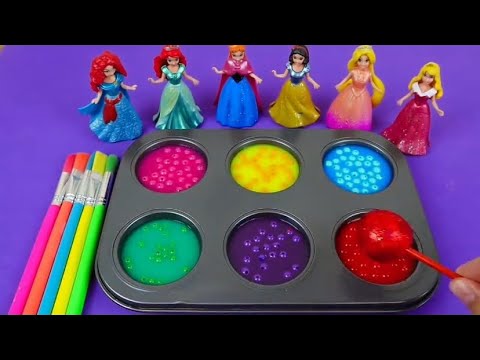 Satisfying Video I How to make Glossy Lolipops in to Heart Pool AND Rainbow Painted Cutting ASMR