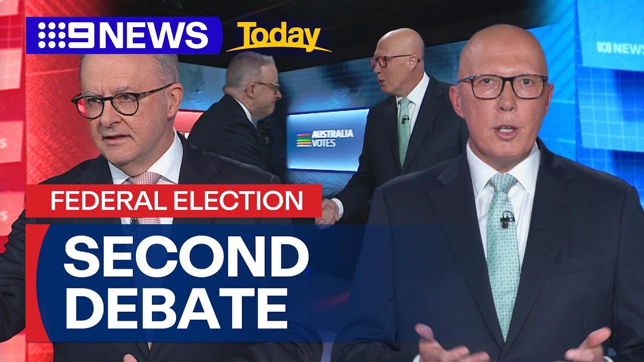 Anthony Albanese and Peter Dutton clash in second election debate | 9 News Australia
