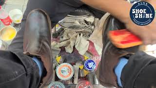 S8E68 the old Brown boots visit the shoe shiner  #ASMR #shoeshine #faustoarizmendi