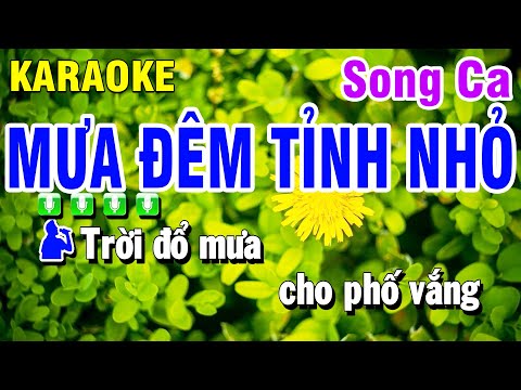 Karaoke Mưa Đêm Tỉnh Nhỏ Nhạc Sống Song Ca Am | Beat Huỳnh Anh