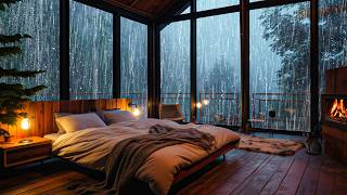 No Ads, Rain Sounds For Sleeping 🌧️ Rain and Fireplace Sounds in the Cozy Bedroom | White Noise
