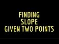 Calculating the Slope from Two Points
