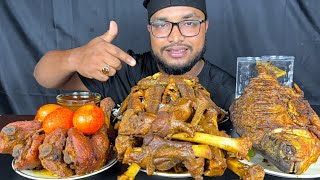 SPICY MUTTON CURRY, CHICKEN CURRY, FISH FRY, EGG AND FULL FISH FRY WITH RICE EATING , EATING SHOW