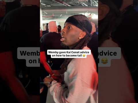 Kai couldn't believe his eyes when Wemby rolled up. 🤣