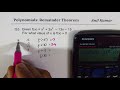 Remainder Theorem and Polynomial Division