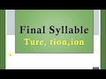 Understanding Syllables and Their Sounds