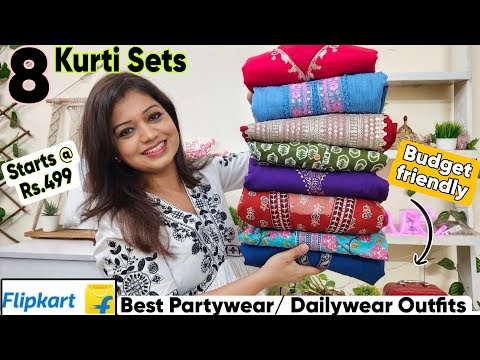 Huge 8 Flipkart Partywear/ Cotton Kurta Set Haul| New Co-ord Set & Kurti Haul| Flipkart Haul
