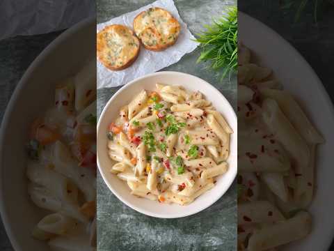 Creamy & cheesy White sauce pasta | Flavours Of Food