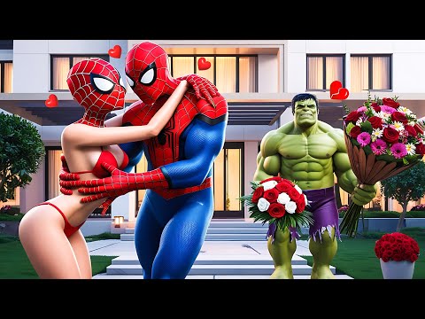 Grandpa x Spider Man Love Story vs Bad Grandpa & Girl-Hulk in Granny House! | Funny Horror Animation