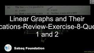Linear Graphs and Their Applications-Review-Exercise-8-Question 1 and 2