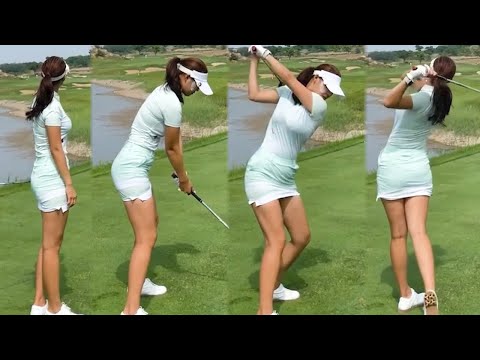 파워가 느껴지는 LPGA 곽예빈 프로의 파워 골프스윙!