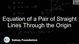 Equation of a Pair of Straight Lines Through the Origin