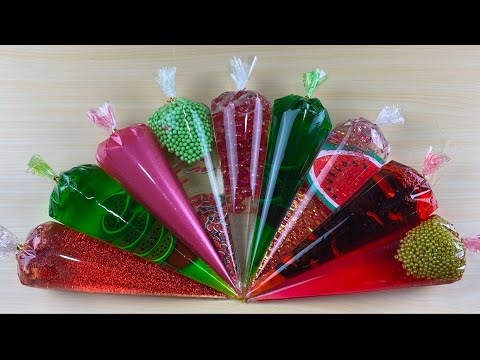 “Watermelon Series Clear Slime” Making slime With Piping Bags | Satisfying Slime Video Asmr #0277