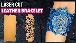 Laser cutting leather bracelet tutorial with my most popular designs