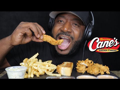 ASMR EATING RAISING CANES. MUKBANG (NO TALKING) TCASMR