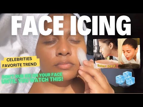 Celebrities viral skin Trend: *ICE FACIAL*🧊 (what,how,benefits,do’s & don’ts) #icefacial #faceicing