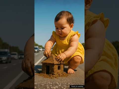 This girl hut was destroyed due to rain 😰 #story #ai #cutebaby #shortsfeed