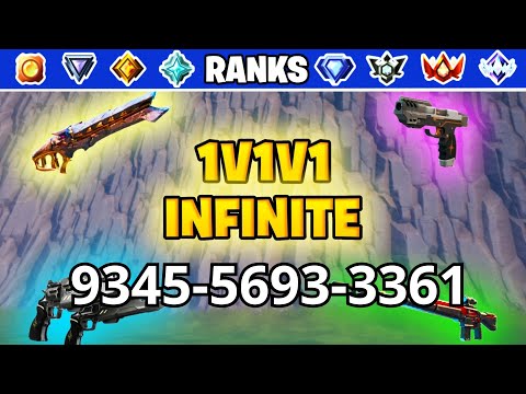 NOSSO NOVO MAPA DE 1V1V1 INFINITE RANKED ⌚ NO FORTNITE  9345-5693-3361