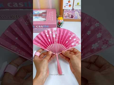 How to make hand fan with paper se fan Kaise banaen paper fan making ideas diy fan making #paperfan