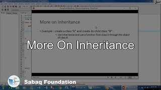 More on Inheritence