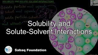 Solubility and Solute-Solvent Interactions