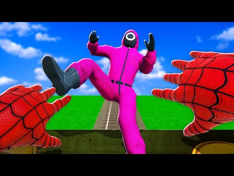 We Throw SQUID GAME GUARDS off a Moving Train (Bonelab VR Mods)