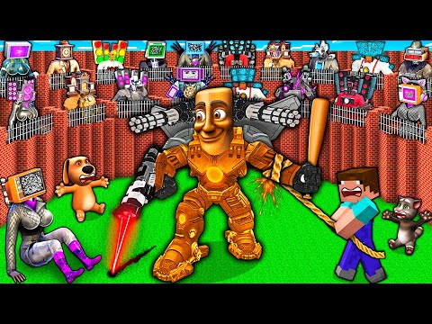 FINAL BATTLE of MECHA TITAN TUNG TUNG SAHUR vs TV MAN & TV WOMAN vs BRAINROT in MINECRAFT animation