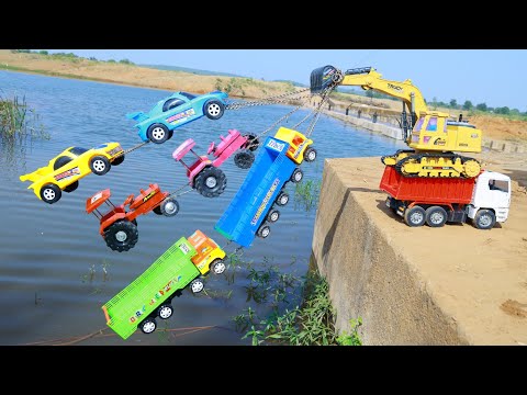 Accident River Dumper Swaraj Tractor Tata Truck Ferrari Car Lamborghini Pulling Out JCB 5CX ? CS Toy