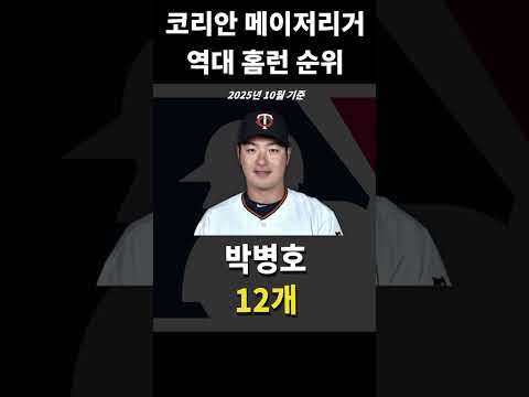 역대 코리안 메이저리거 홈런 순위 #shorts #메이저리그 #코리안메이저리거 #추신수