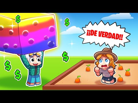¡ROBO FRUTAS a los RICOS y se las DOY a los POBRES en GROW A GARDEN! 🤫🔥