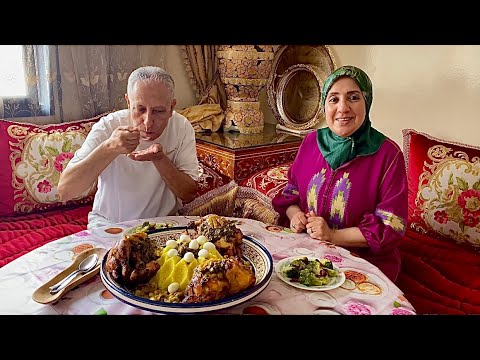 طبق ضيافة ديال الدجاج و الروز المحمض وصفة تقليدية أصيلية ديال تحميرة الوجه مداق وبنة لا تقاوم
