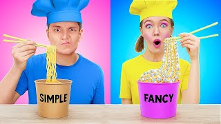 TANTANGAN MAKANAN MEWAH vs MAKANAN SEDERHANA! 🍰💸 Jajanan dari 123 GO! Seri