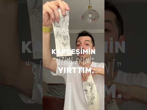 Kardeşimin çizimlerini yırttım.
