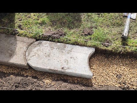 Mähsteine setzen ohne Beton (Rasen Mähkante)