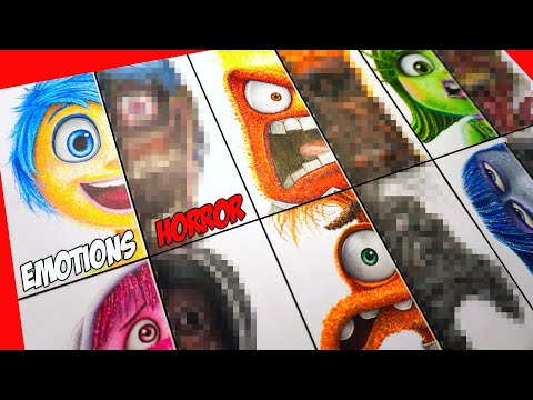 HORROR Artist vs INSIDE OUT 2 ✍️ Drawing EMOTIONS as MONSTERS 👹