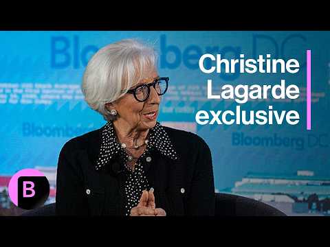 YouTube video thumbnail: ECB's Lagarde on Iran War's Economic Impact, Rates and AI
