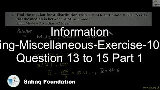 Information Handling-Miscellaneous-Exercise-10-From Question 13 to 15 Part 1