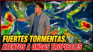 SEVERAS TORMENTAS EN PARTES DEL CARIBE. AVANZAN DOS ONDAS TROPICALES 