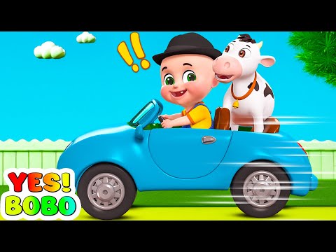 Wheels on the Car ( Animal Cow Song ) + More Yes Bobo Baby Nursery Rhymes For Kids