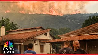 WATCH: Helicopters Battle Flames, Smoke in Greece as Wildfires Rage in Heatwave | Athens | N18G
