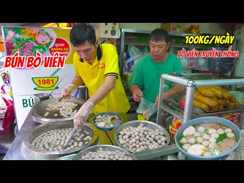 Quán Bún Bò Viên Truyền Thống Núp Chợ Vườn Chuối Ngày Bán Cả 100kg Bò Viên Có Gì Đặc Biệt