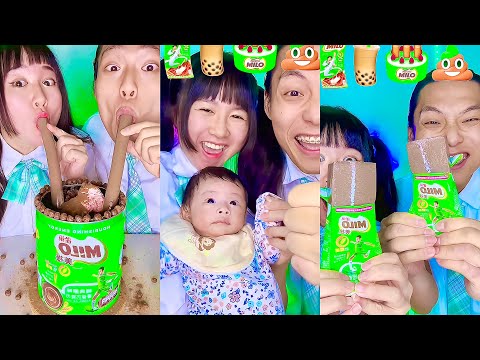 Random Emoji Food Challenge ASMR Compilation! Milo Chocolate Food🥵bubble tea(Part23)