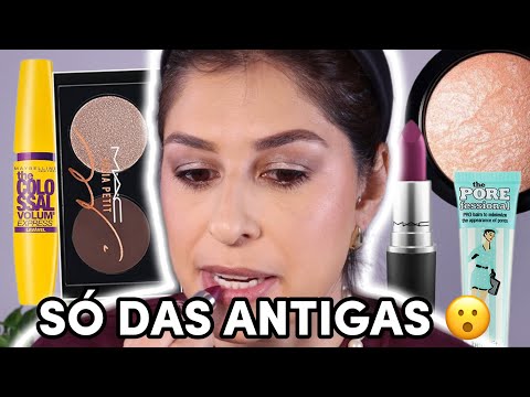 MAQUIAGEM SÓ COM PRODUTOS *ANTIGOS* Nostalgia Pura 🤭🤭🤣