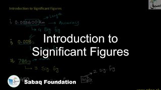Introduction to Significant Figures