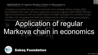 Application of regular Markova chain in economics