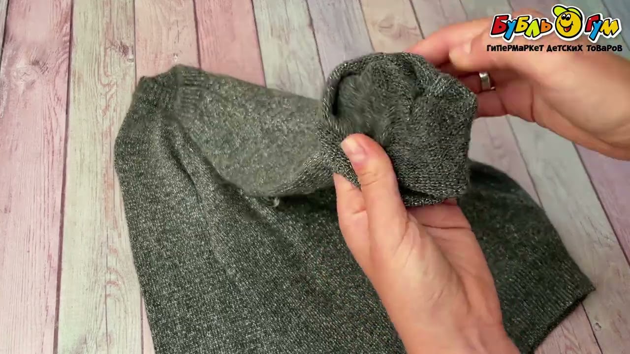 Джемпер Lanson Kids с блестящими металлическими нитями и надписью в темно-сером цвете - видео