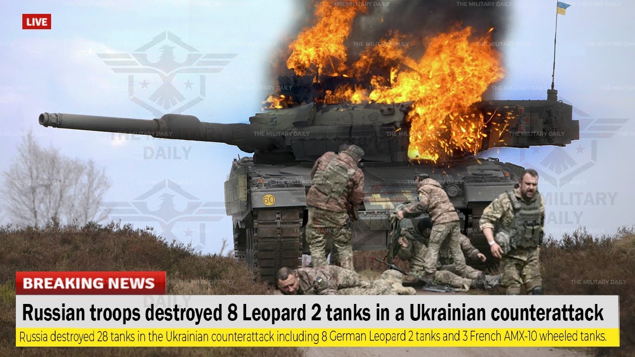Brutal attack (June 20) Russian troops destroyed 8 Leopard 2 Tanks in a Ukrainian Counterattack