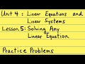 Solving Linear Equations and Functions