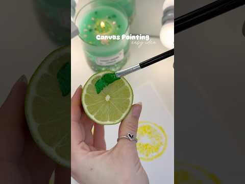 Canvas Painting | Easy Idea 🍋🍋‍🟩￼#painting #art #canvas #easy