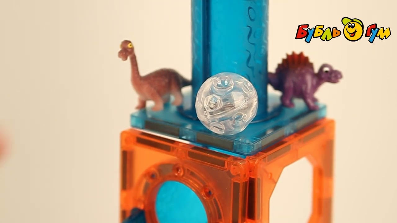 Конструктор магнитный Горка с динозаврами 73дет  - видео Конструктор магнитный Горка с динозаврами 73дет  - видео